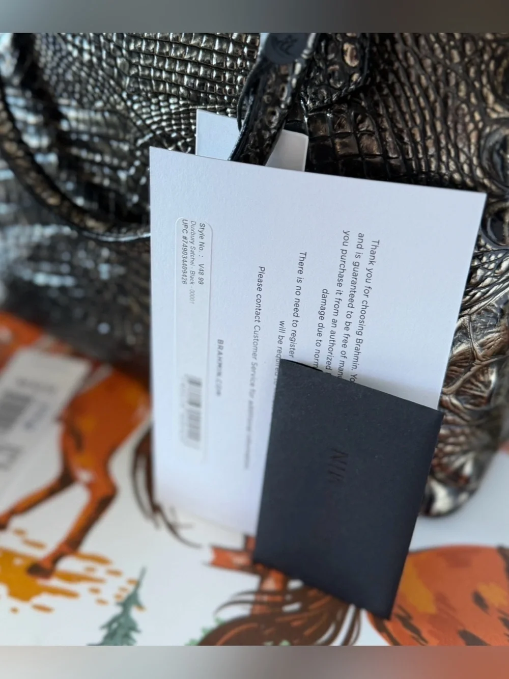 FIRM SET ~ NWT Brahmin Black Onyx Med Duxbury Melbourne Leather & SURI Wallet